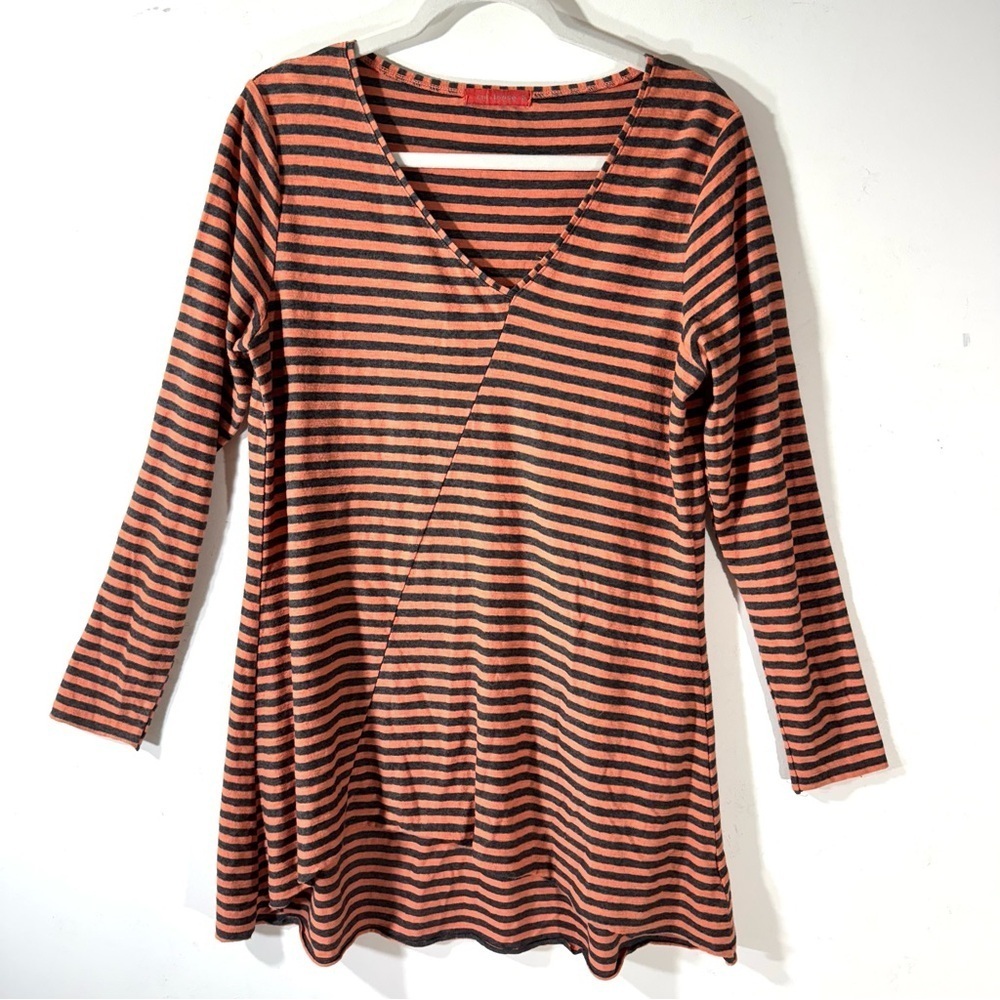 Cut Loose Womens Linen Blend Striped Pullover Tunic Top Lagenlook